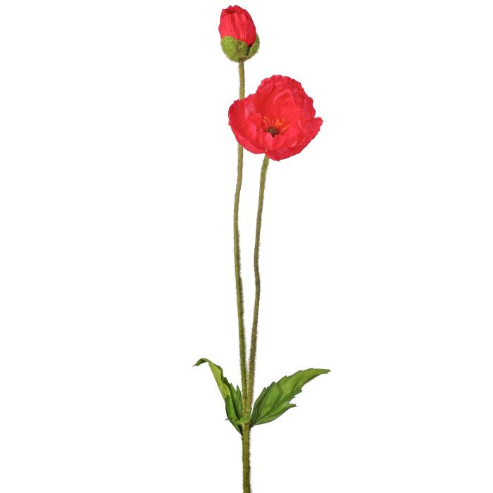 A Summer Poppy + Bud planter with a 4-inch wide silhouette featuring a poppy and bud pattern.