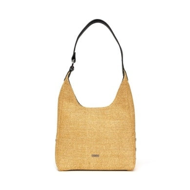 Tim Med Noir Smooth Raffia bag in black raffia with a structured silhouette.