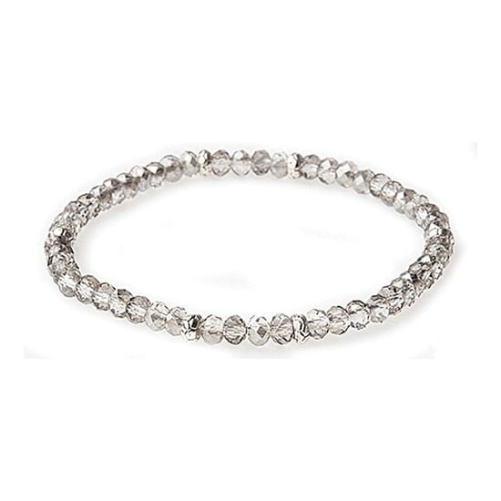 Silver mini crystal bracelet with clear faceted stones on a delicate chain link band