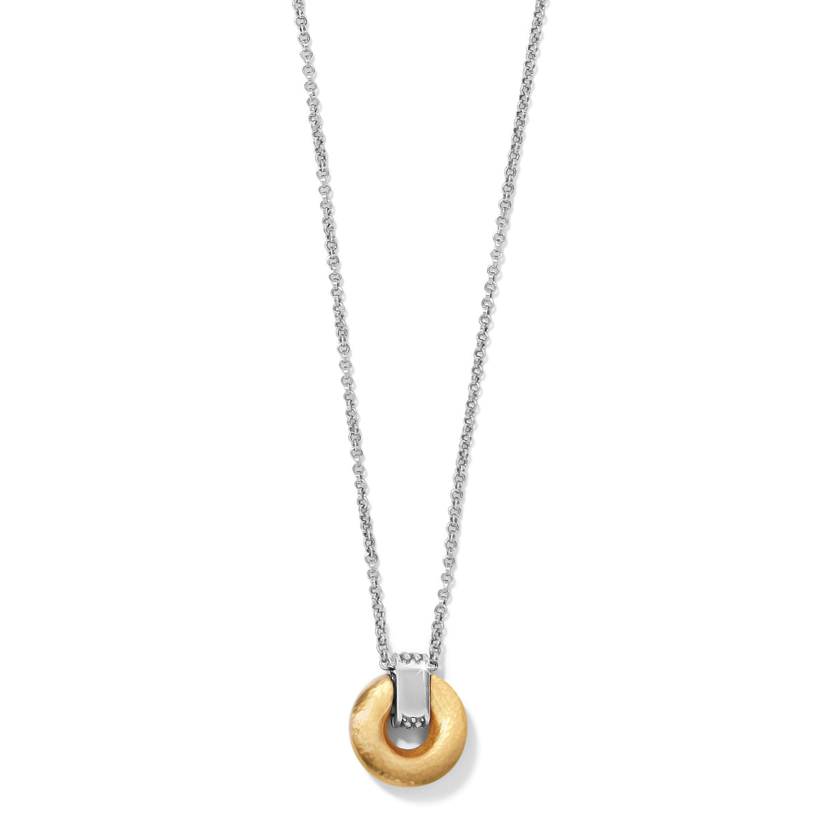 Gold plated Meridian Geo Mini Pendant necklace with adjustable chain featuring fine quality crystals.