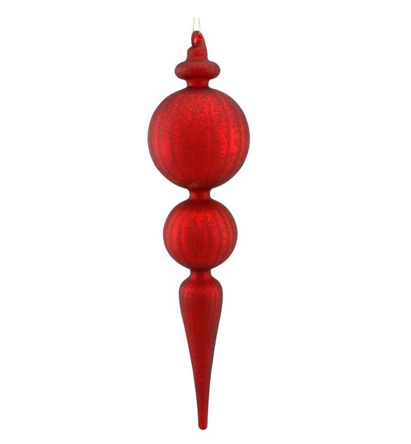 Mercury glass finial with dark rich tones in a classic ornamental silhouette.