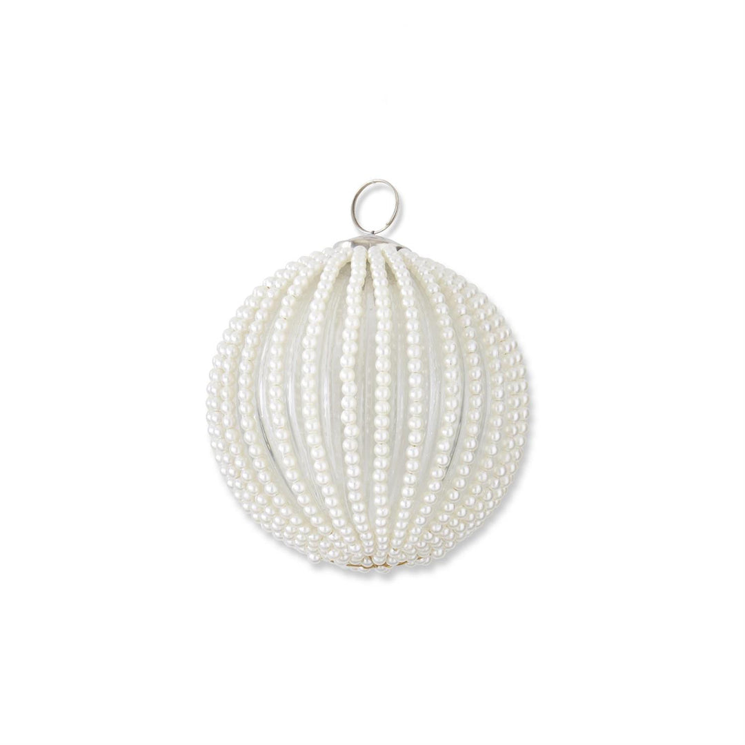4.75 Inch Round Clear Glass Ornament W/ Wired