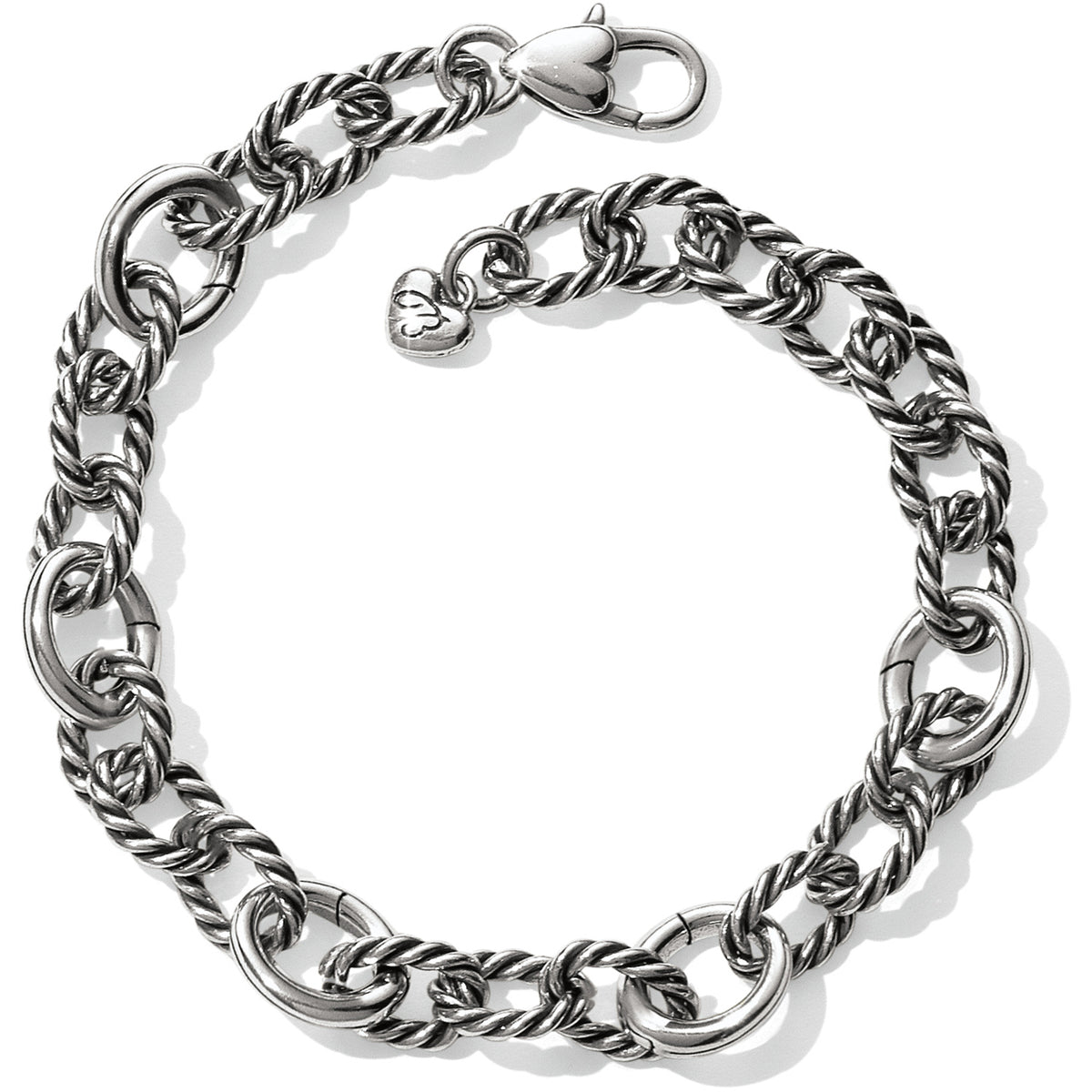 Silver plated Sedona Link charm bracelet with lobster claw closure.