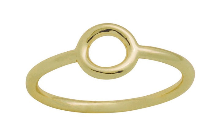 Circle Gold Layers Ring with minimalist circular motif on elegant layered gold bands