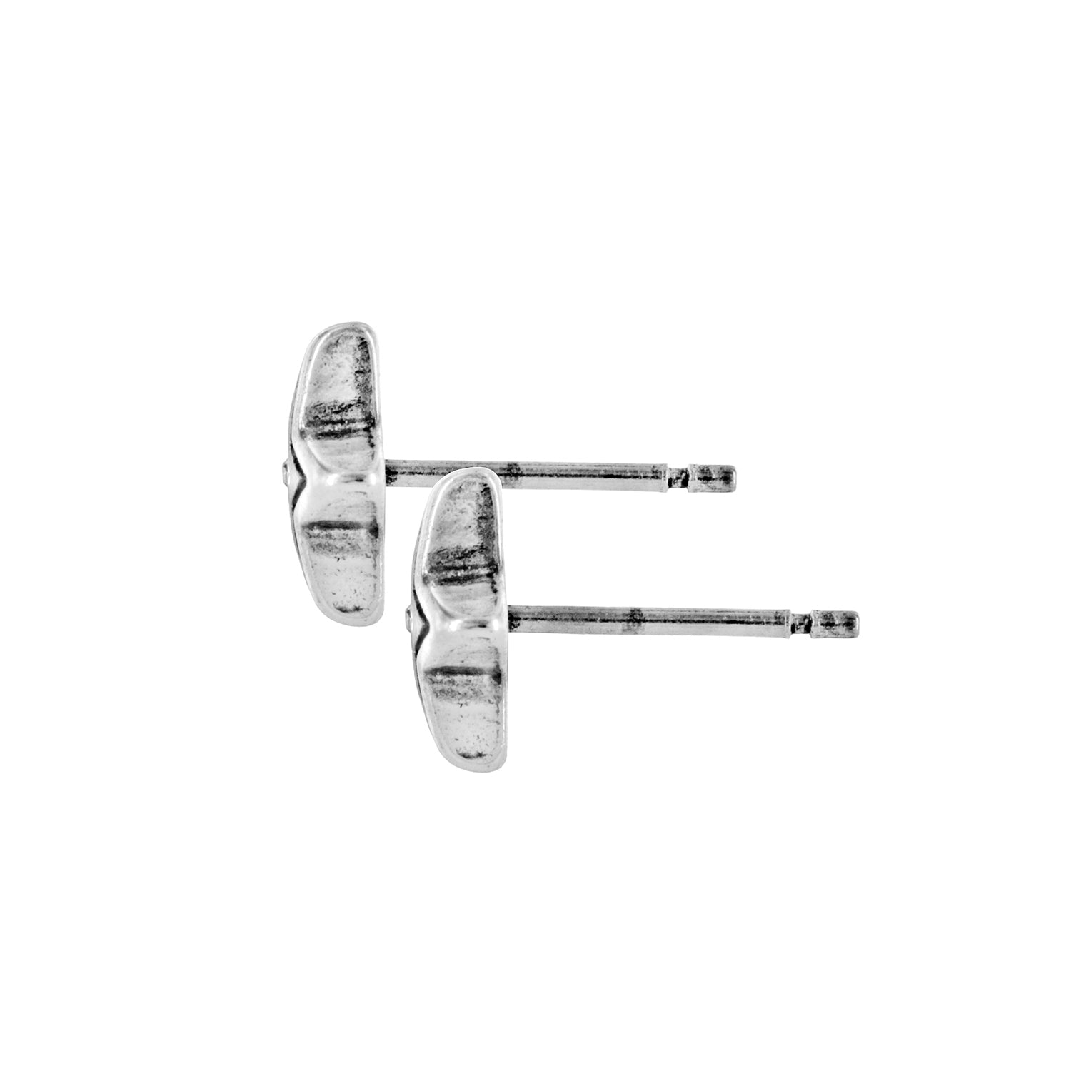 Silver plated mini post earrings featuring fine quality crystal stones with a quarter-inch width.