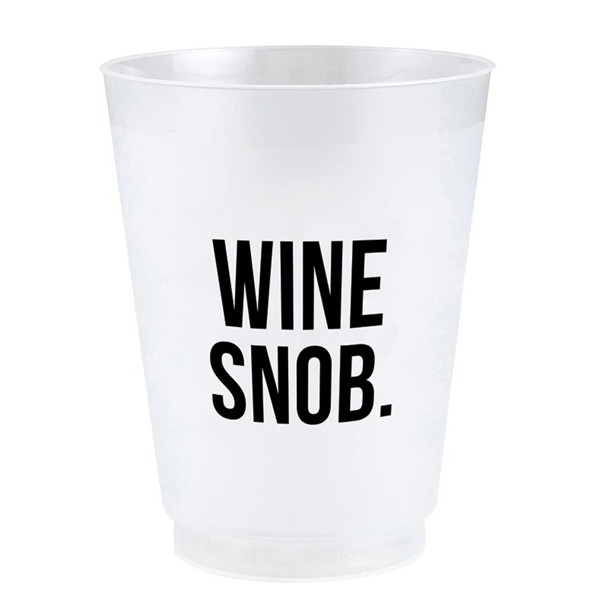Frost Cup: frosted clear plastic reusable cup with a fun design silhouette.