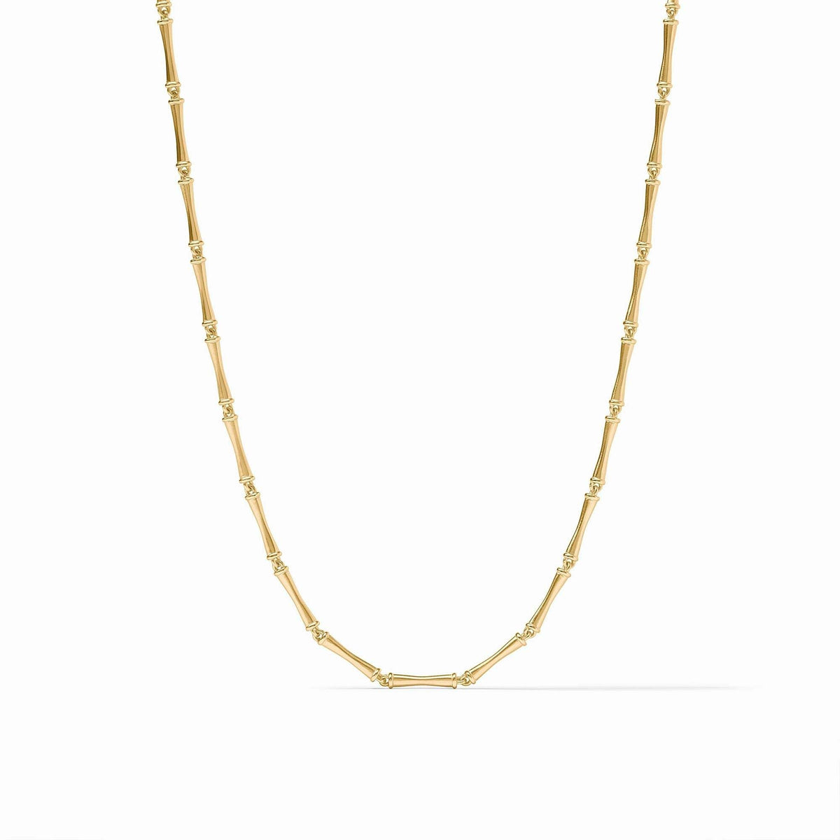 Adjustable gold bamboo necklace with toggle clasp