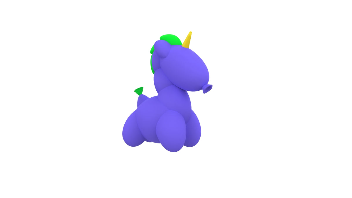 Balloonicorn plush toy with a balloon-like body, unicorn horn, pastel colors, and soft fabric texture.