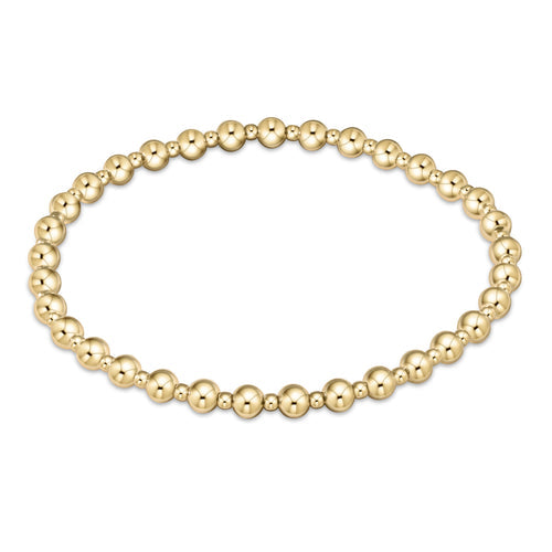 Classic Grateful Pattern 4mm and 2mm gold-filled bead bracelet.