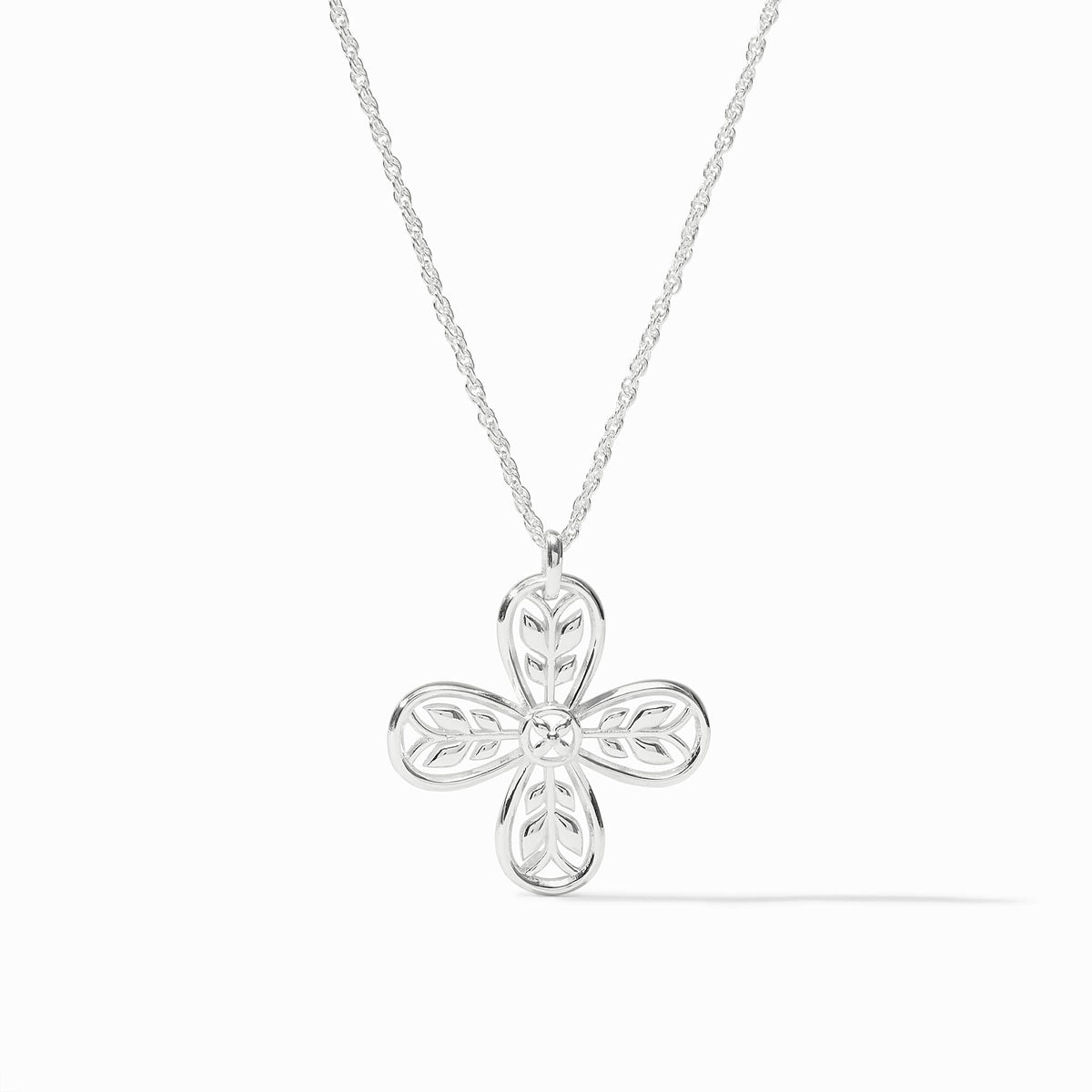 Adjustable Justine necklace with a pendant measuring 1.3 inches on an 18 to 20 inch chain.