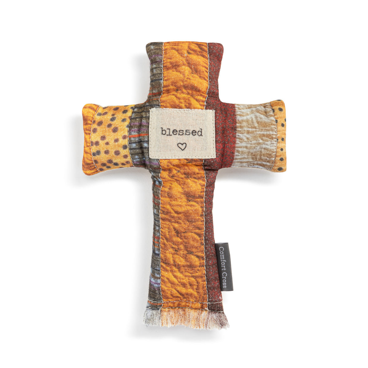Comfort Cross decorative pillow in beige cotton with polyester fiberfill stuffing.