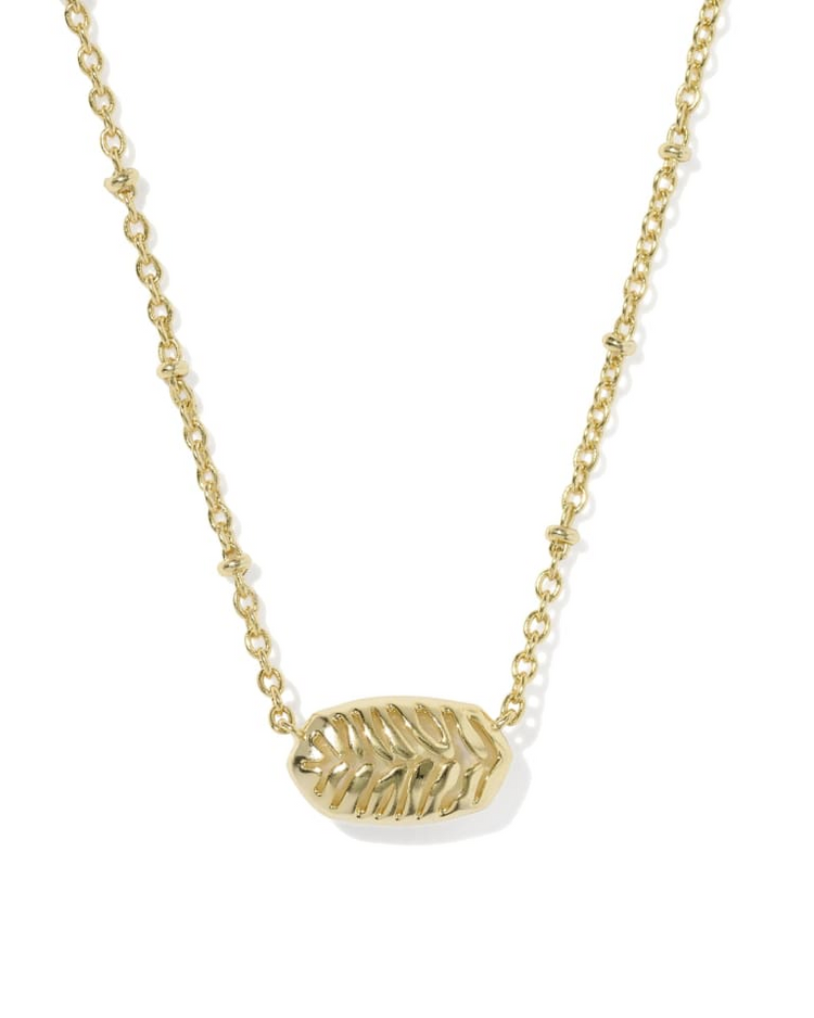 Tiger Striped Elisa Short Pendant Gold Necklace with an animal print-inspired pattern.