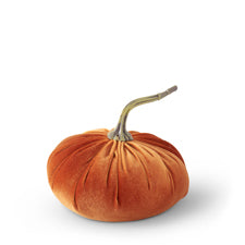 6.75 Inch Orange Velvet Stuffed Pumpkin