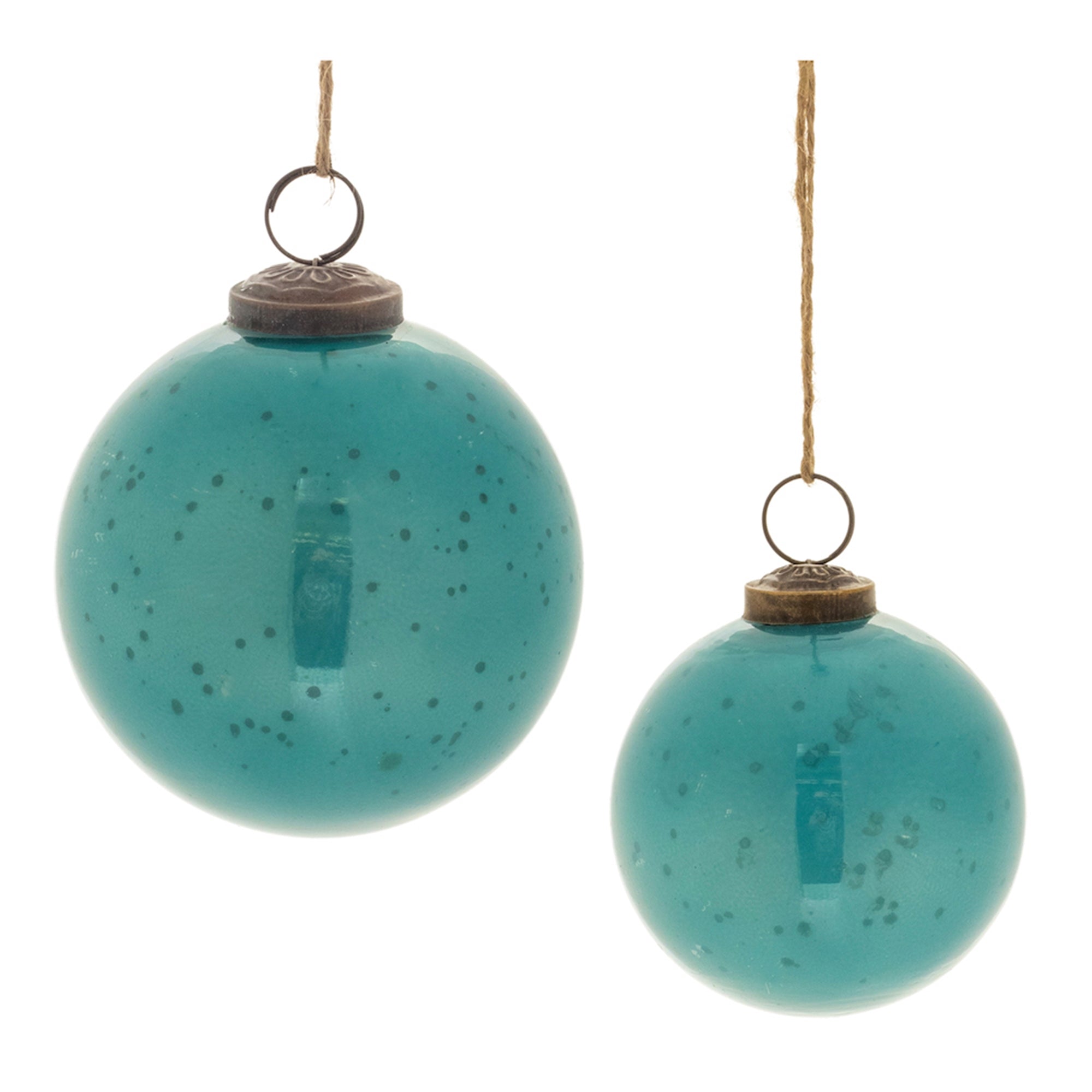 Large glass ball ornament with a swirling metallic textured detail on smooth finish.