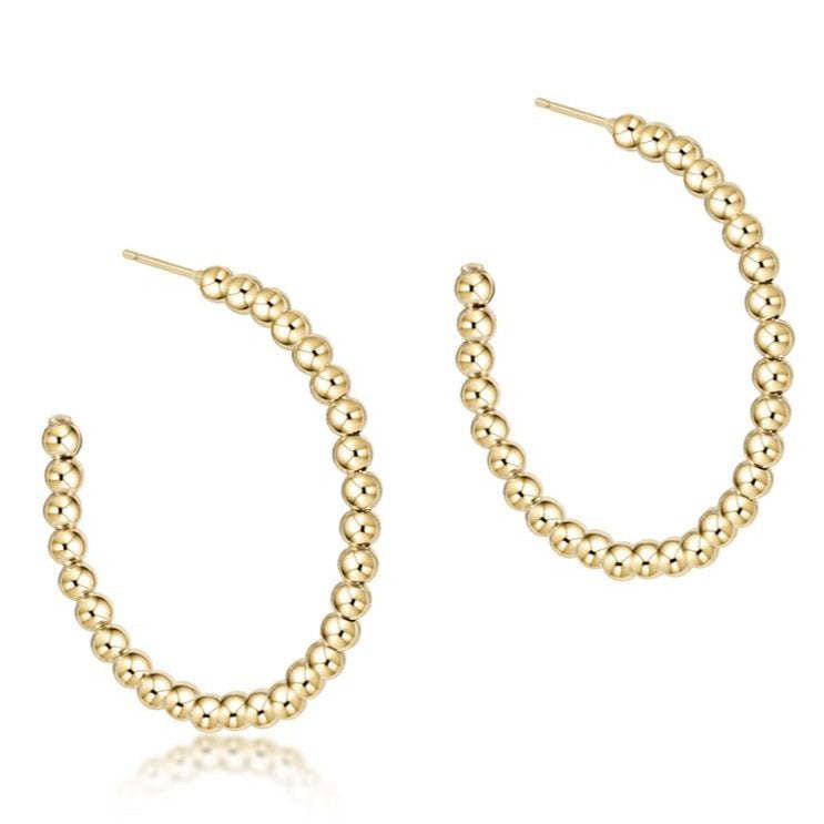 3mm gold-filled beaded hoop earring with classic post closure