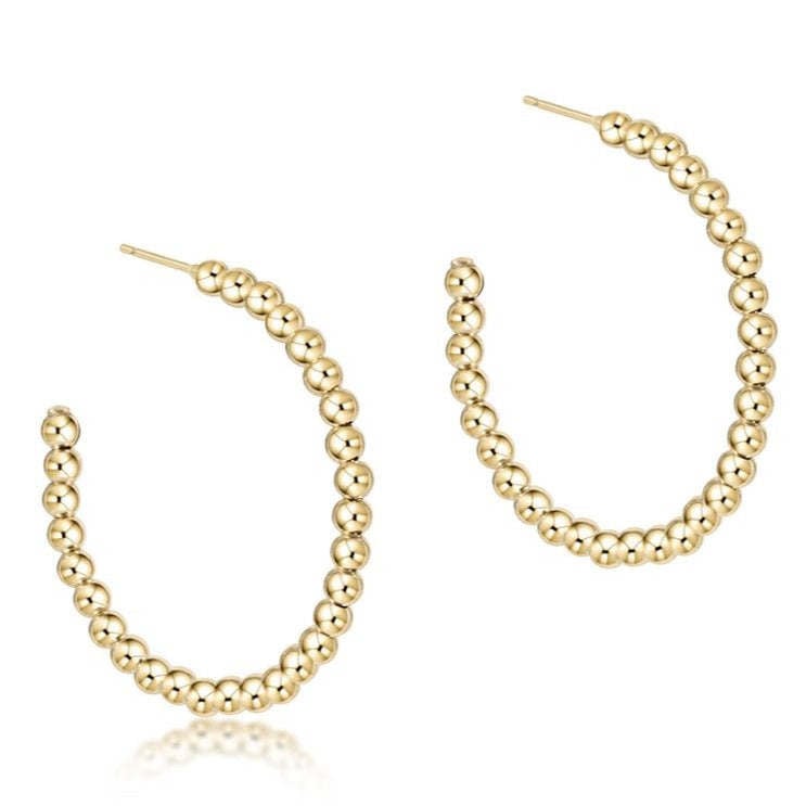 3mm gold-filled beaded hoop earring with classic post closure