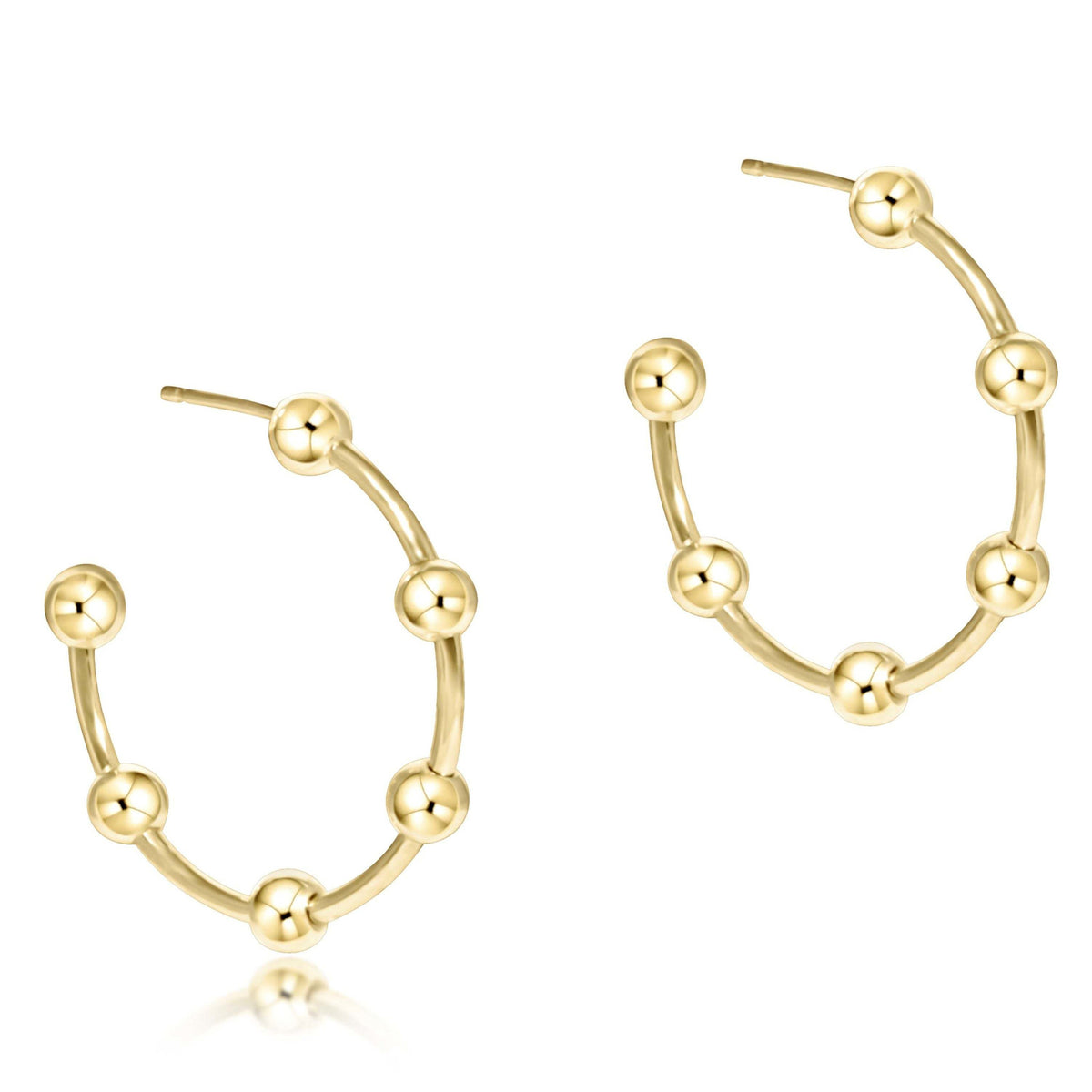 4mm gold-filled beaded hoop earring on a one-inch post