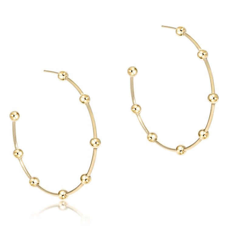 4mm gold-filled beaded hoop earring on a 1.5-inch post