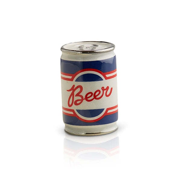 Beer Me! mini beer bottle with a football helmet cap in navy blue.