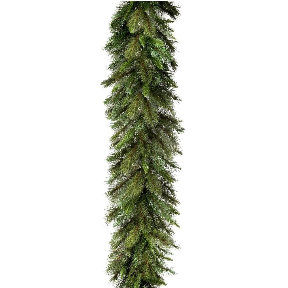 Roll of Belgium Mix PVC bottle brush garland in two-toned natural green hues.