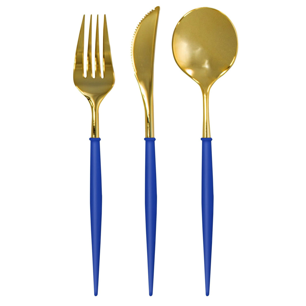 White disposable cutlery set with blush handles in a modern sleek design.