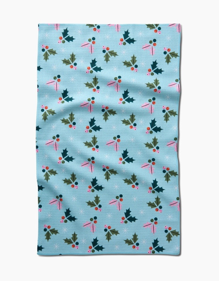 Holiday Tea Towel Sugarplum Florals Traditional