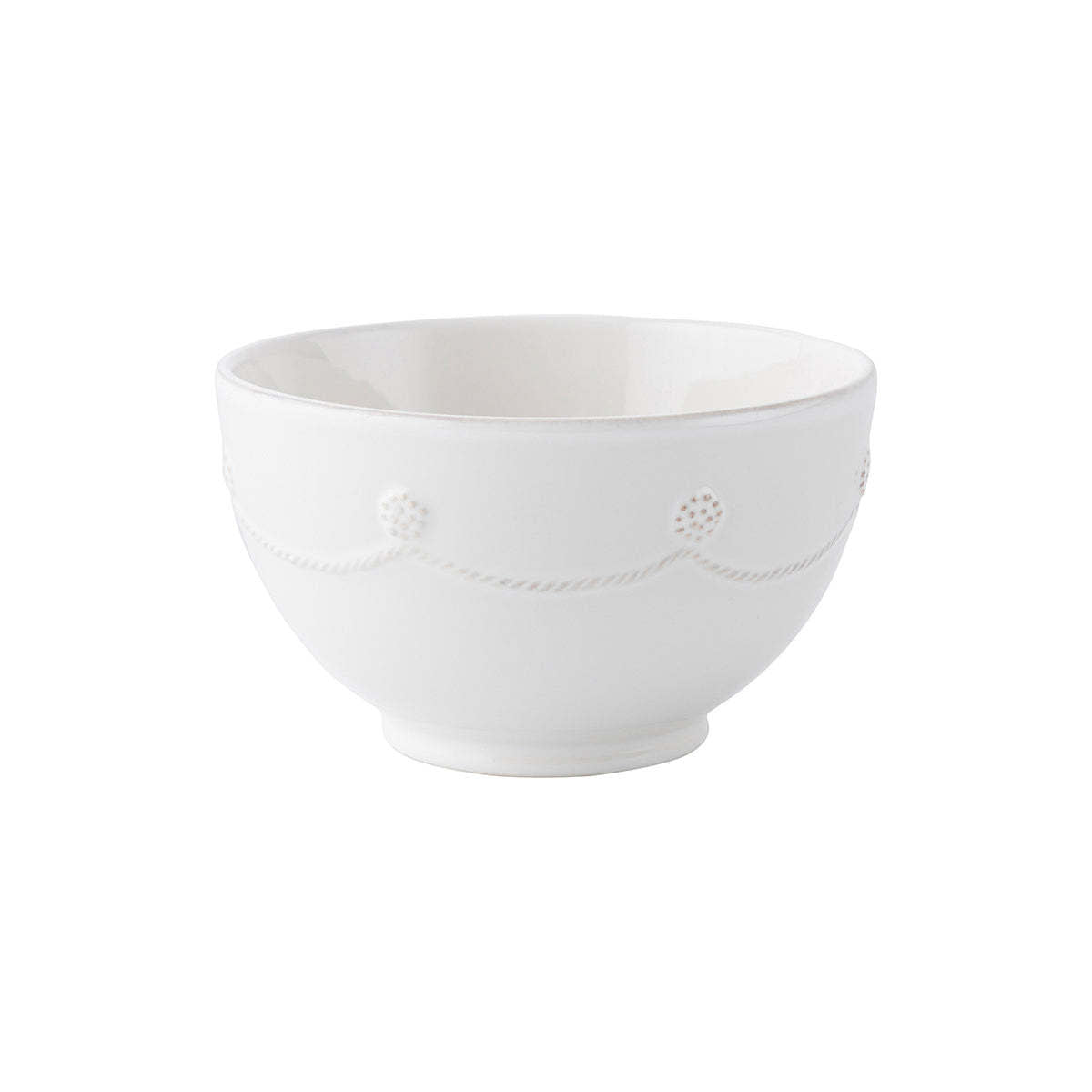 Whitewash ceramic cereal bowl with a matte finish and simple rounded silhouette.