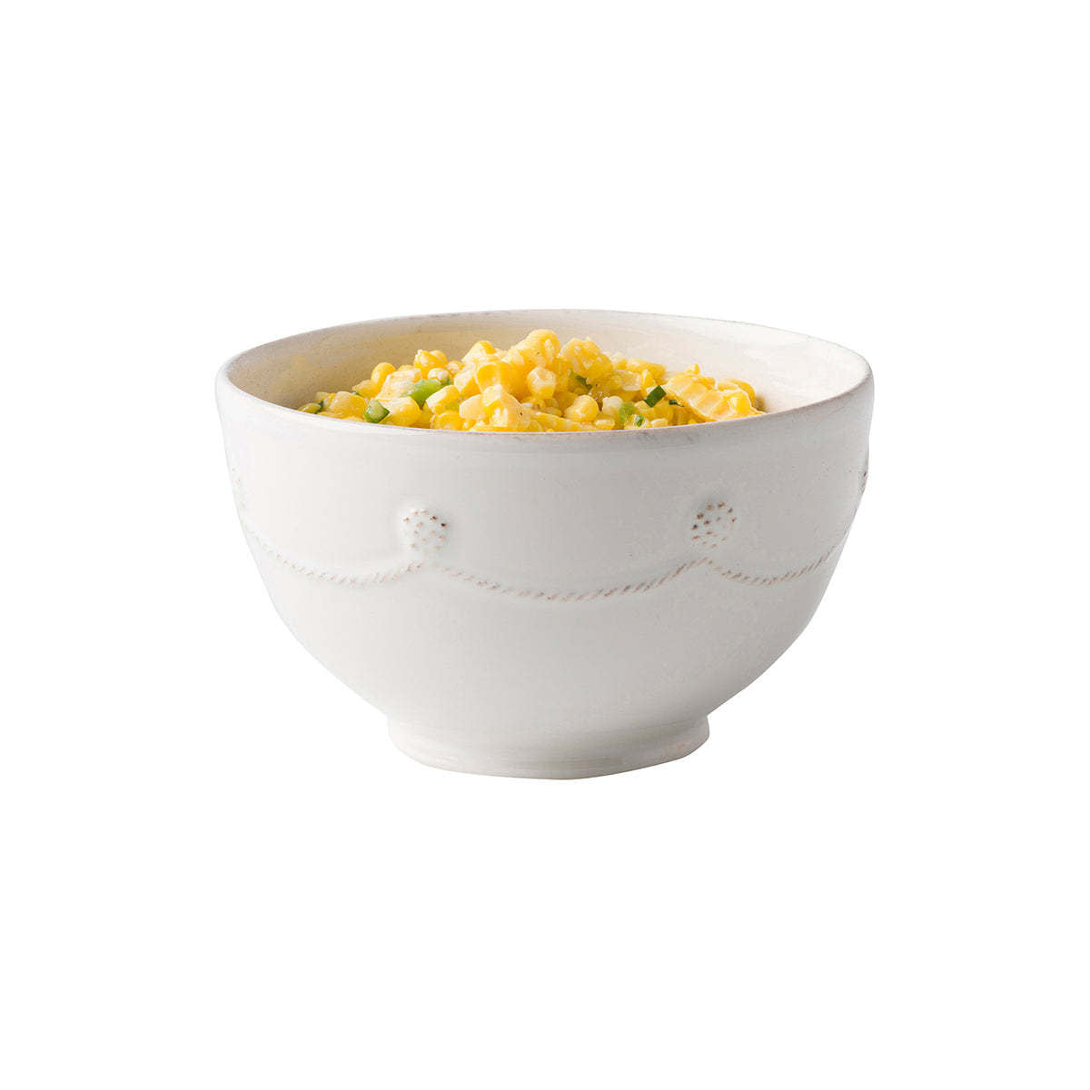 Whitewash ceramic cereal bowl with a matte finish and simple rounded silhouette.