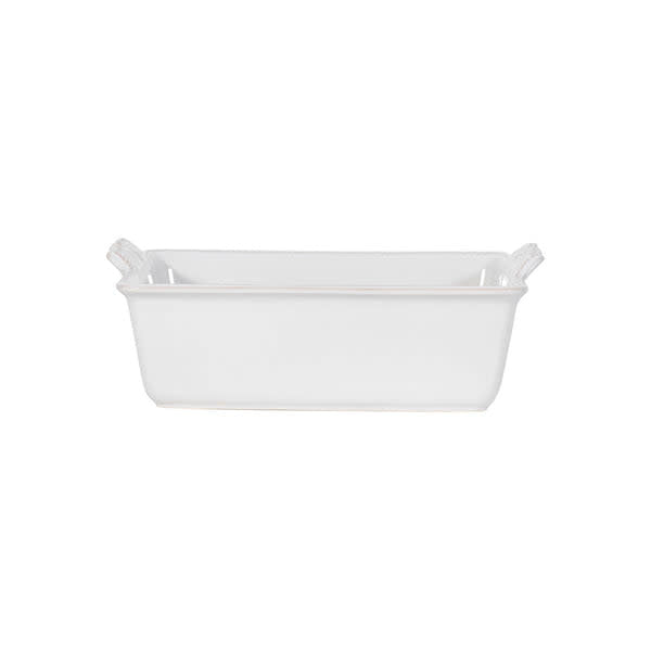 Square whitewash ceramic baker with modern restraint