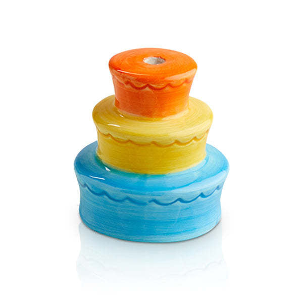 Mini birthday candle holder with 'Best Birthday Ever' text in colorful lettering.