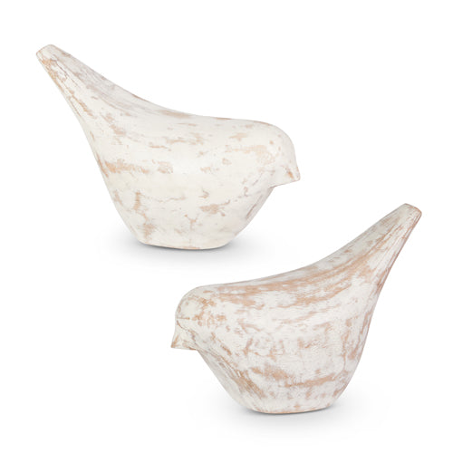 Carved wooden bird wall decor measuring 6.75 inches long with a natural wood finish.
