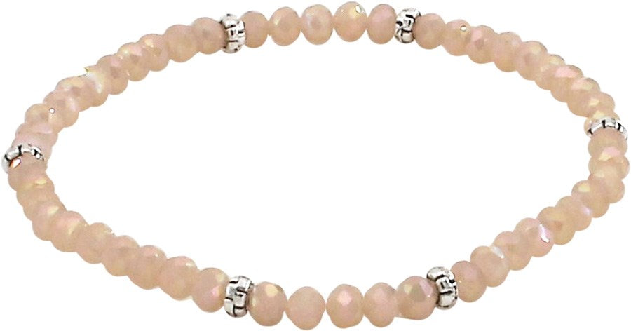 Silver accent mini crystal bracelet with a delicate chain link design.
