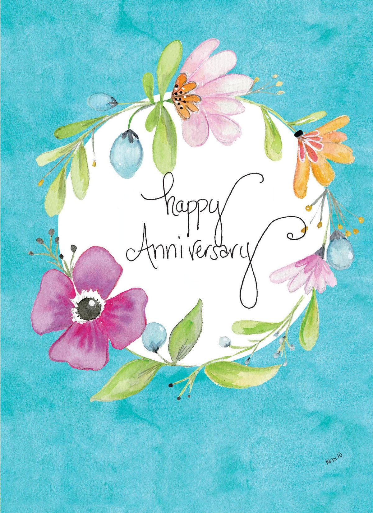 Anniversary Love To You card with matching envelope featuring a heartfelt message and Romans 12:10 scripture.