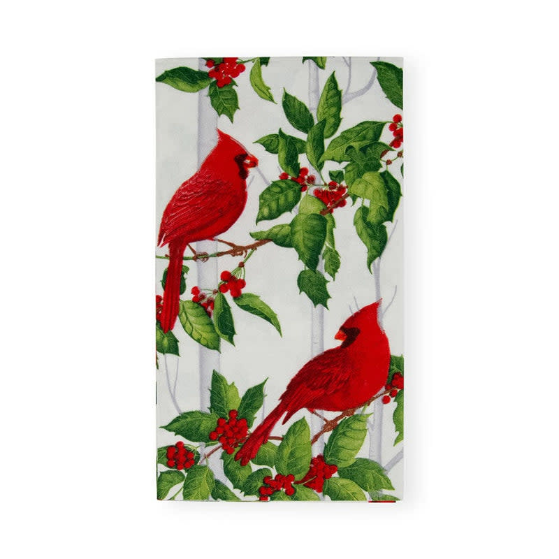 Triple-ply paper guest towel with water-soluble printed pattern in nontoxic ink.