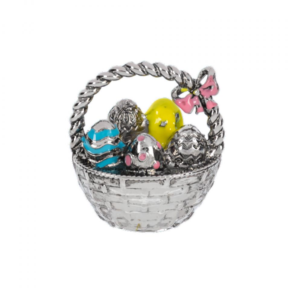 Easter Basket Charms featuring a pastel-colored bunny silhouette with subtle floral patterns on a white background.
