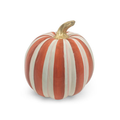 Medium pumpkin with paprika stripes in a natural finish