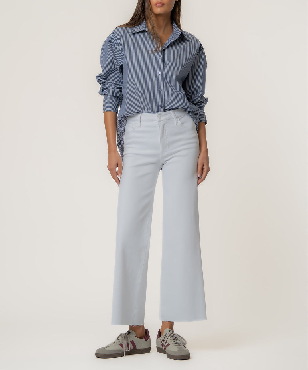 Meg High Rise Fab Ab Wide Leg Raw Hem