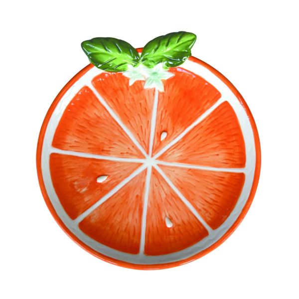 Ceramic Dol Citrus Spring detailed plate with citrus fruit motif pattern.