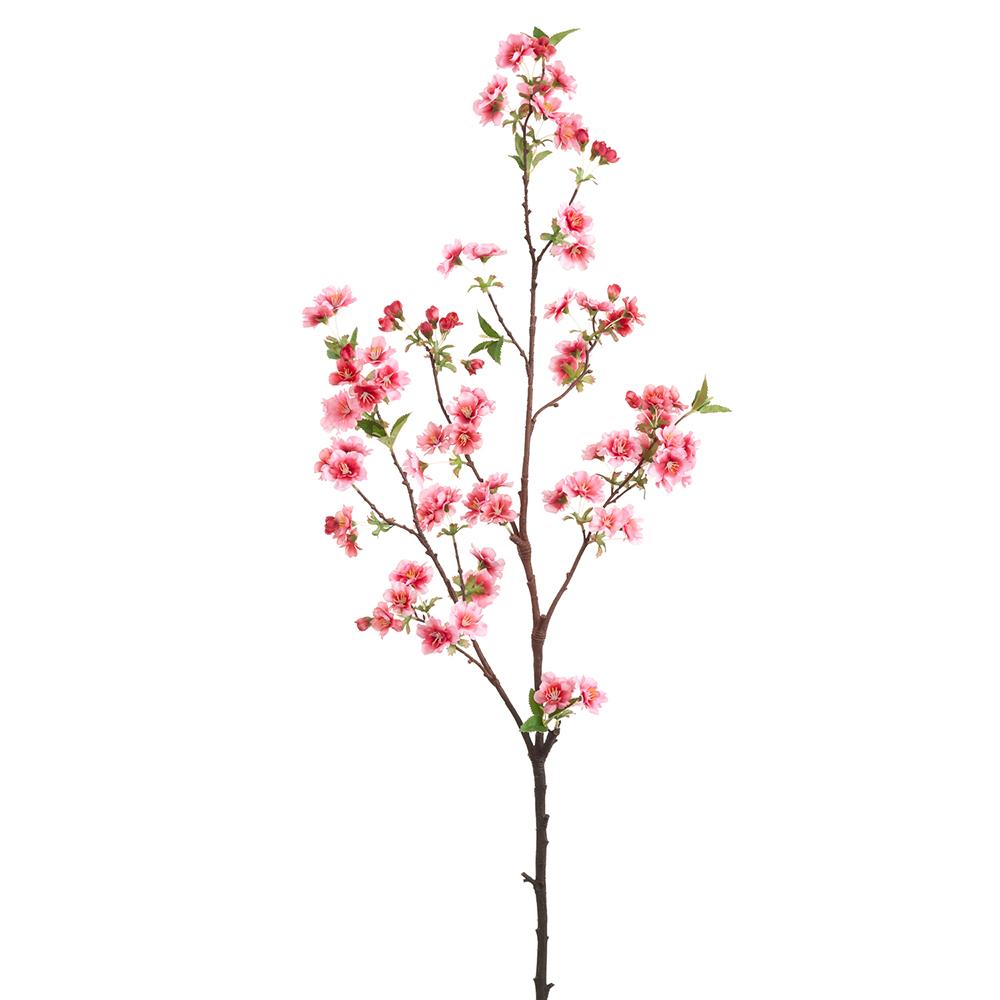 44-inch cherry blossom spray with delicate pink floral branches on a natural wood stem.