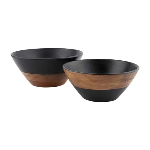 Black Wood Nested Bowls