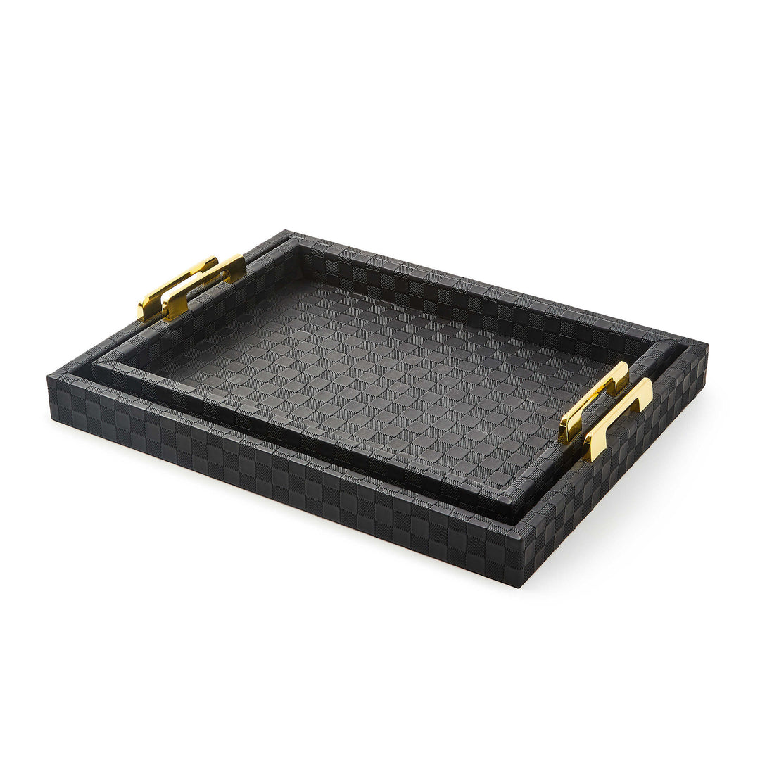 Black Faux Leather Tray