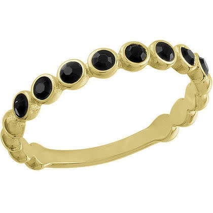 Black infinity gold layers ring with stacked bands