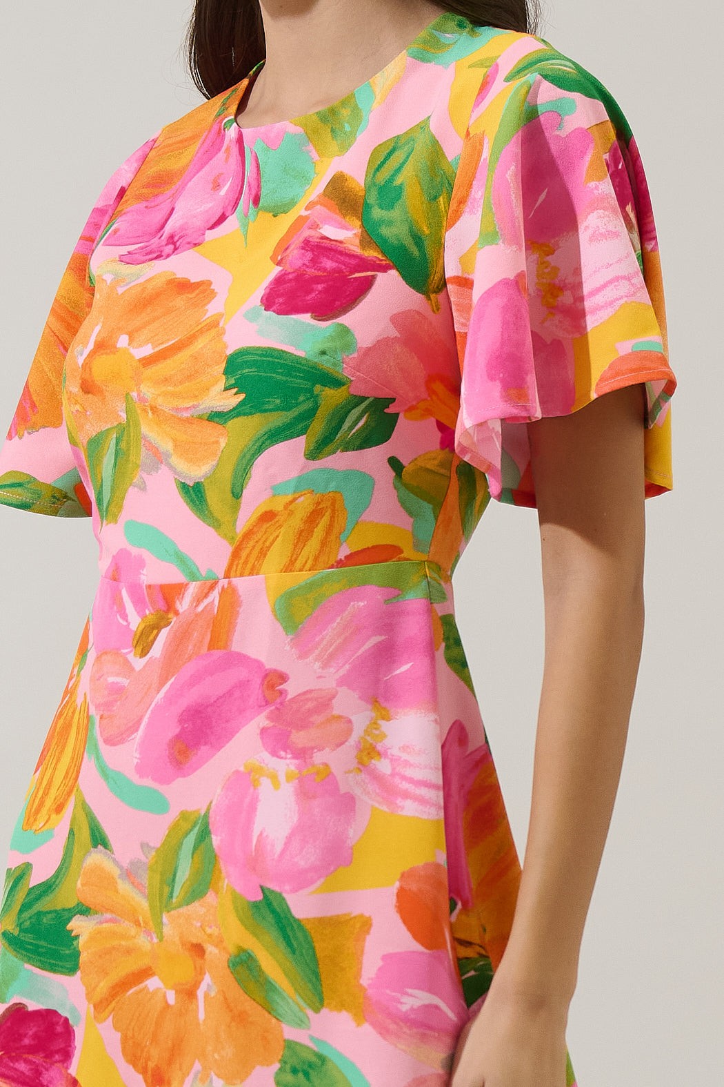 Jovana Floral Flouncy Mini Dress