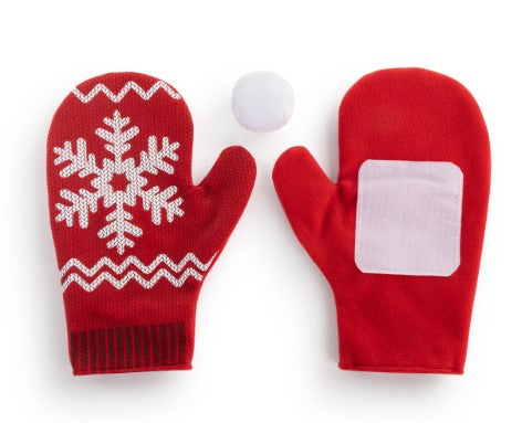 Polyester fiber snowball toss game with cotton accents in festive red and white colors.