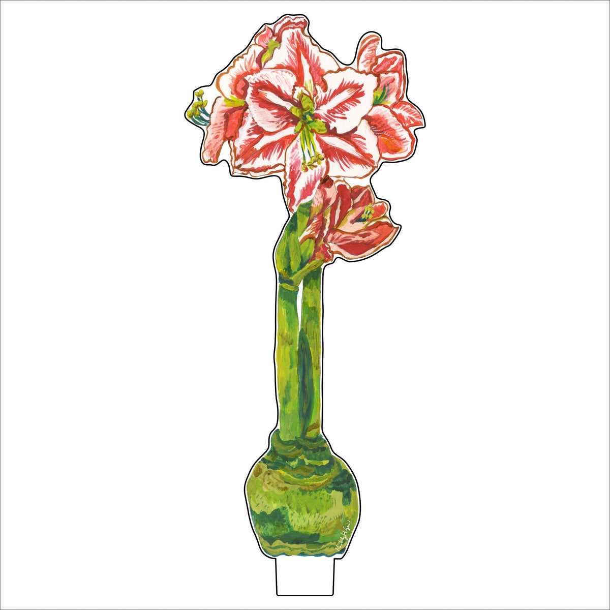 Red acrylic single flower shaped like a star with smooth edges