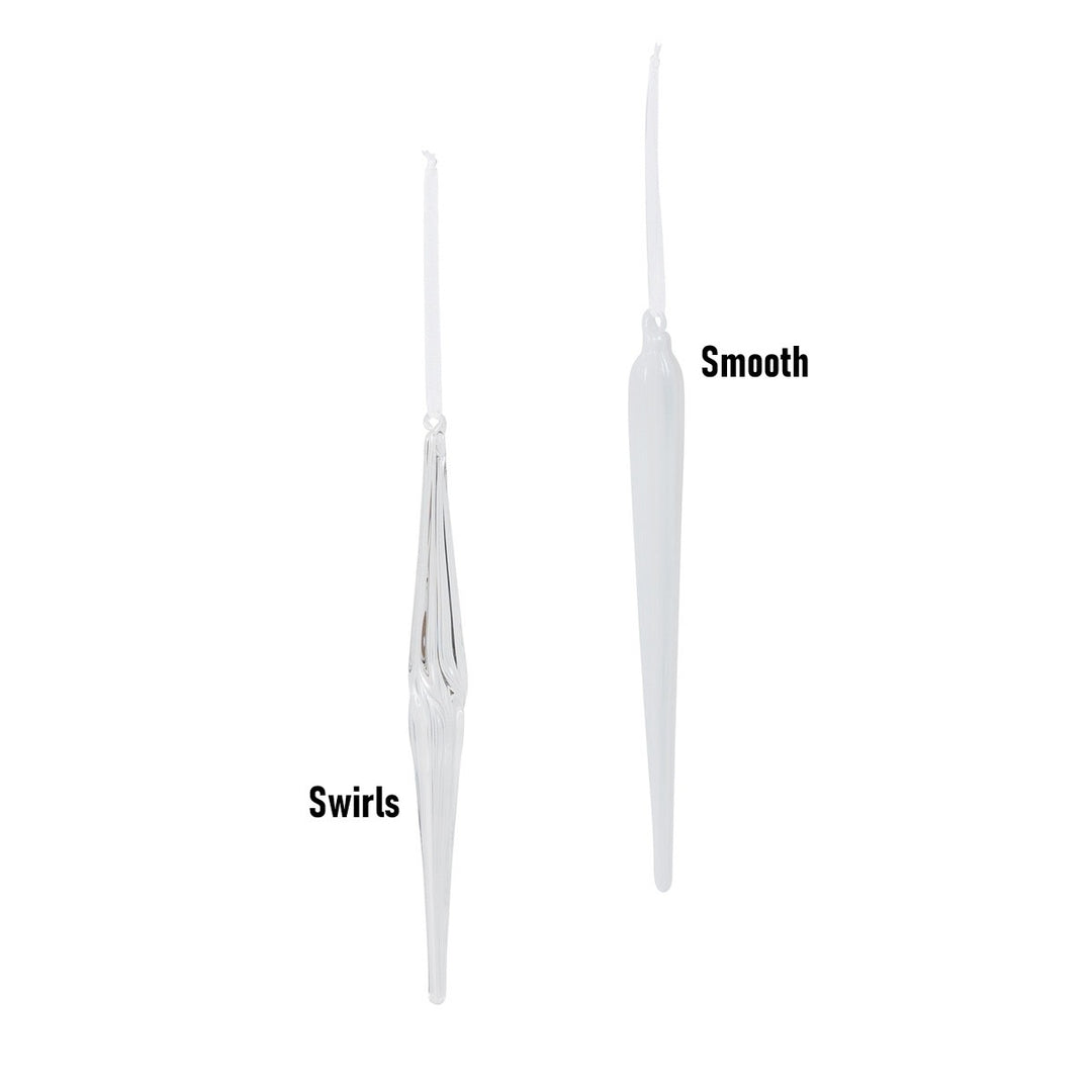 Blown Glass Clear/Frost Icicles