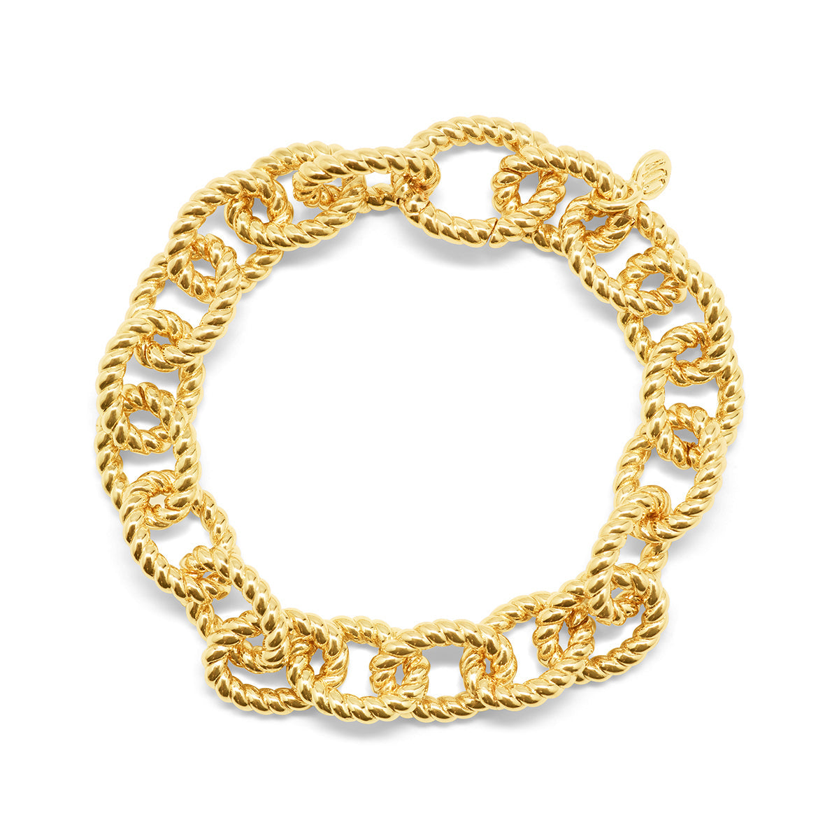 Victoria Small Chain Bracelet in gold-plated brass featuring a rope link design.