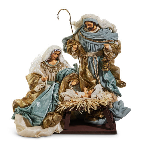 15" Blue and Gold Holy Family