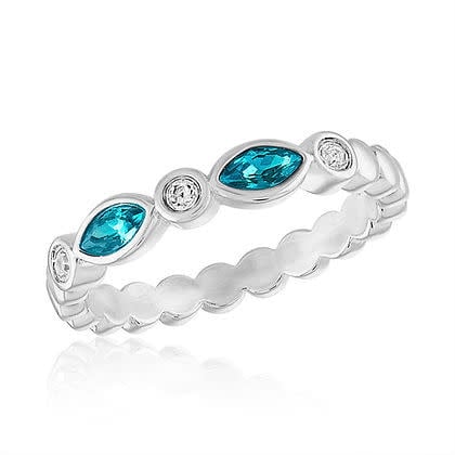 Blue endless oval stack ring with a sleek modern silhouette.