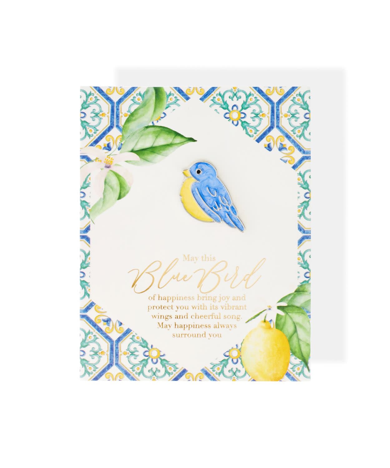 Bluebird Token pendant in blue alloy with a bird-shaped silhouette.
